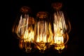 Macro shot of glowing light bulbs Royalty Free Stock Photo