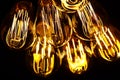 Macro shot of glowing light bulbs Royalty Free Stock Photo