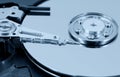 Macro shot of hard drive interior Royalty Free Stock Photo