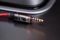 macro shot of headphone jack unplugged