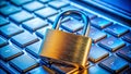 Protecting Your Digital Assets A Closeup Look at Cybersecurity Threats on a Laptop Keyboard Royalty Free Stock Photo