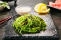 Hiyashi Wakame Chuka, Kelp Salad or Seaweed Food Salat Royalty Free Stock Photo