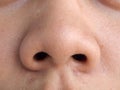 Macro shot of human nose