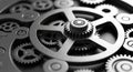 Macro Shot of Interlocking Silver Gears and Cogs Mechanics Machinery, Precision Engineering in Mechanical Engineering Royalty Free Stock Photo