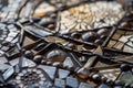 macro shot of intricate glass tesserae in a mosaic design