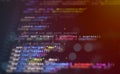 Macro shot of JavaScript backend code highlighting Express app initialization and middleware configuration for secure and Royalty Free Stock Photo