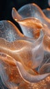 Macro Shot of a Jellyfish& x27;s Epidermis. Orange Hues, Graceful Undulations. Earth Day. AI Generated