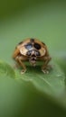 Ladybug close-up with intense focus on antennae. Royalty Free Stock Photo