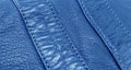 Macro shot leather texture background. Part of blue perforated leather details. Perforated leather texture background. Texture Royalty Free Stock Photo