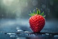 Macro shot of a luscious strawberry, with its vivid red surface and seed-speckled texture Royalty Free Stock Photo