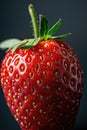 Macro shot of a luscious strawberry, with its vivid red surface and seed-speckled texture Royalty Free Stock Photo