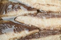 Mackerel fillets macro