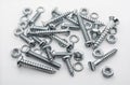 A Macro Shot of A Medium Collection Of Iron Screws, Nuts and Lockwashers Royalty Free Stock Photo