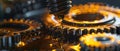 A macro shot of metal gears being lubricated highlighting the maintenance and functionality in mechanical systems Royalty Free Stock Photo