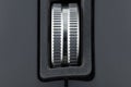 A macro shot of a metal roller from a modern wireless computer mouse. Royalty Free Stock Photo