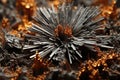 macro shot of metal shavings, byproduct of a milling machine Royalty Free Stock Photo