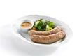 Macro Shot of Munich Sausages for Frying Made from Pork and Beef Royalty Free Stock Photo