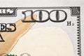 Macro shot of a new 100 dollar bill Royalty Free Stock Photo