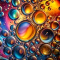 Macro shot of oil mixed with water abstract background Royalty Free Stock Photo
