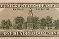 Macro shot of one hundred dollars bill Royalty Free Stock Photo