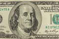 Macro shot of one hundred dollars bill Royalty Free Stock Photo