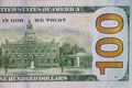 Macro shot of one hundred dollars bill Royalty Free Stock Photo