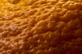 Macro shot of orange peel on the whole frame. close up Royalty Free Stock Photo