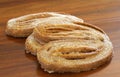 Macro shot of palmier cookies