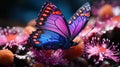 Macro Shot Of Peacock Butterfly On Aster: Stunning Cricket Photography Royalty Free Stock Photo