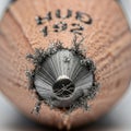 Macro shot of a pencil tip with sharpened wood and graphite core exposed Royalty Free Stock Photo