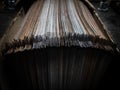 Macro shot of 3-phase transformer core lamination pattern Royalty Free Stock Photo