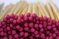 Macro shot pile of red matches Royalty Free Stock Photo