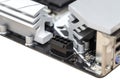 Macro shot of a power connector for 8 pins in a modern motherboard of a desktop computer. Royalty Free Stock Photo