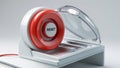 Red Reset Button with Protective Cover. Royalty Free Stock Photo