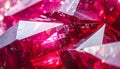 Macro Shot of Red Ruby Crystal Facets with Light Reflections Sparkle Royalty Free Stock Photo