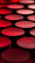 macro shot of red textured cylinders in soft focus, abstract close-up. artistic design concept Royalty Free Stock Photo