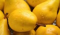 Macro shot of ripe pears with water droplets. Created by AI Royalty Free Stock Photo
