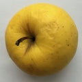 Macro shot of a ripe yellow apple. Minimalism. Abstraction.