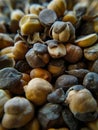 A macro shot of roasted chick peas Royalty Free Stock Photo