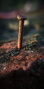 Macro shot of rusty iron nail Royalty Free Stock Photo