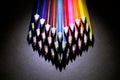 Macro Shot of Sharpened Colorful Pencils Against Black Background Royalty Free Stock Photo