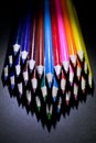 Macro Shot of Sharpened Colorful Pencils Against Black Background Royalty Free Stock Photo