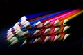 Macro Shot of Sharpened Colorful Pencils Against Black Background Royalty Free Stock Photo