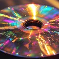 Close-up of rainbow reflections on compact disc surface Royalty Free Stock Photo