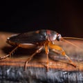 Macro Shot of Single Cute and Dangerous Cockroach, Generating Fear and Intrigue, Generative AI