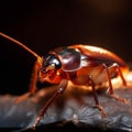 Macro Shot of Single Cute and Dangerous Cockroach, Generating Fear and Intrigue, Generative AI