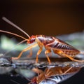 Macro Shot of Single Cute and Dangerous Cockroach, Generating Fear and Intrigue, Generative AI