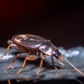 Macro Shot of Single Cute and Dangerous Cockroach, Generating Fear and Intrigue, Generative AI