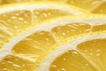 A macro shot of a sliced lemon with textured skin