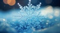 A macro shot of a snowflake's intricate design